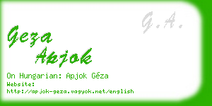 geza apjok business card