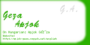 geza apjok business card